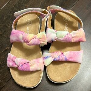 NWOT Cat and Jack Toddler Girls Cate Tie dyed sandals with knots!